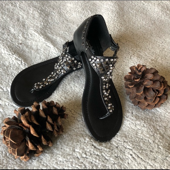 Black Charlotte Russe sandals with rhinest… - Picture 5 of 8